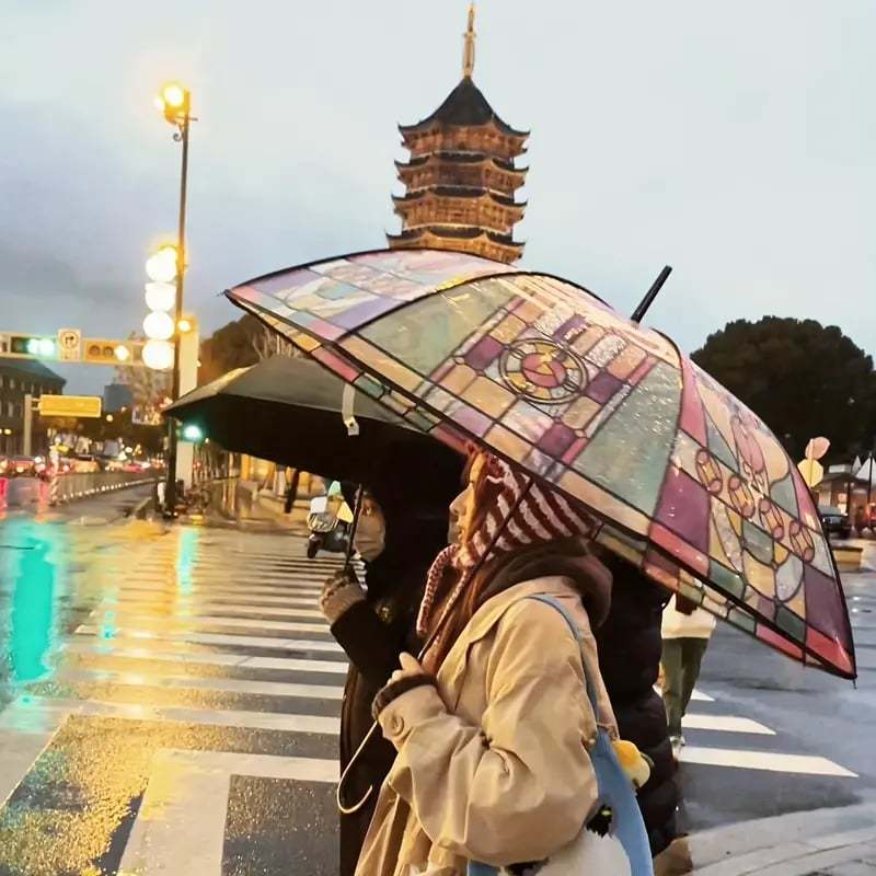 🔥Hot Sale 49% OFF -Vintage Stained Automatic Umbrella