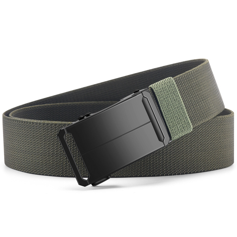 Men's Outdoor Tactical Belt Stretch Nylon Belt Elastic Adjustable Automatic Buckle