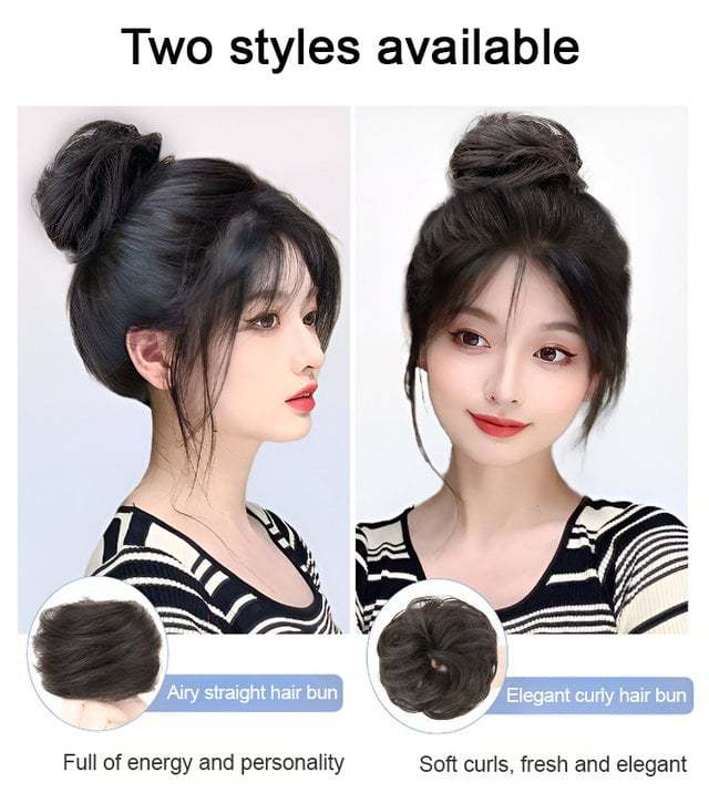 Real Hair Bun Wig