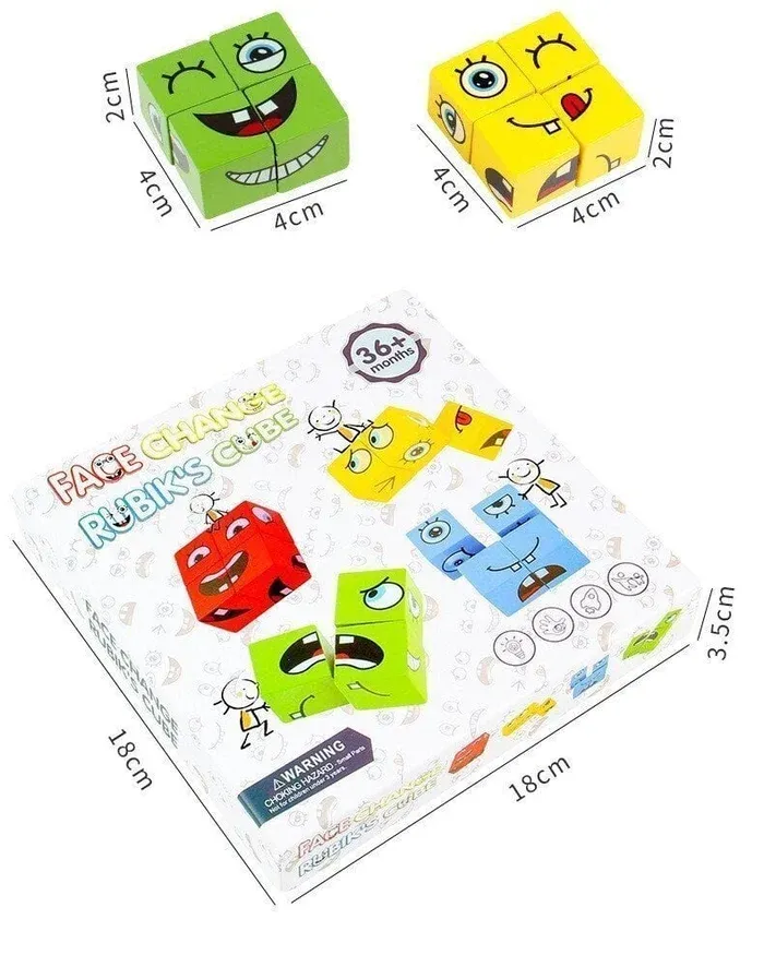 Christams Gifts🎁 2024 Parent-child Interactive Games Face-Changing Magic Cube Building Blocks