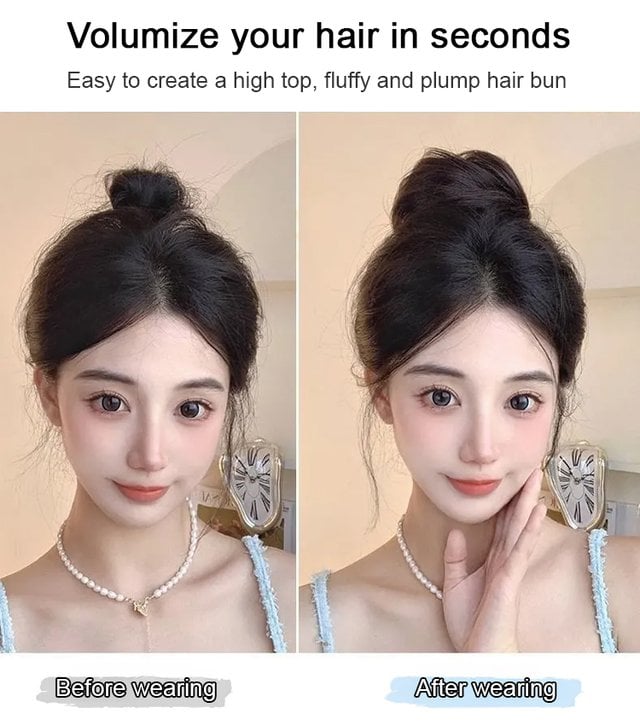 Real Hair Bun Wig
