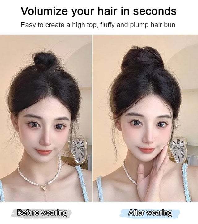 Real Hair Bun Wig