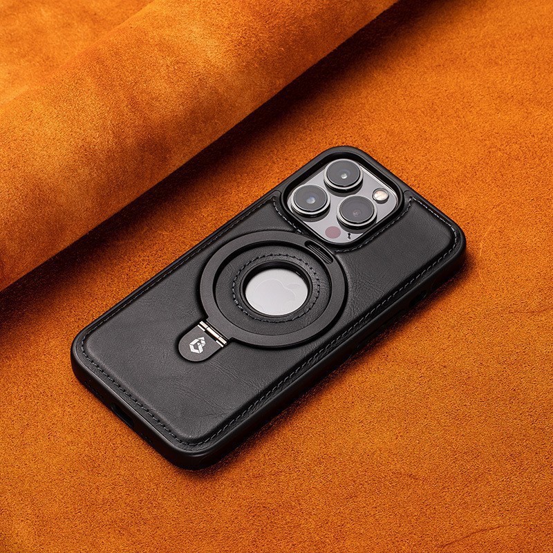 (🔥Last Day Promotion )🔥Full-Coverage Shockproof Leather Magnetic Stand iPhone Case