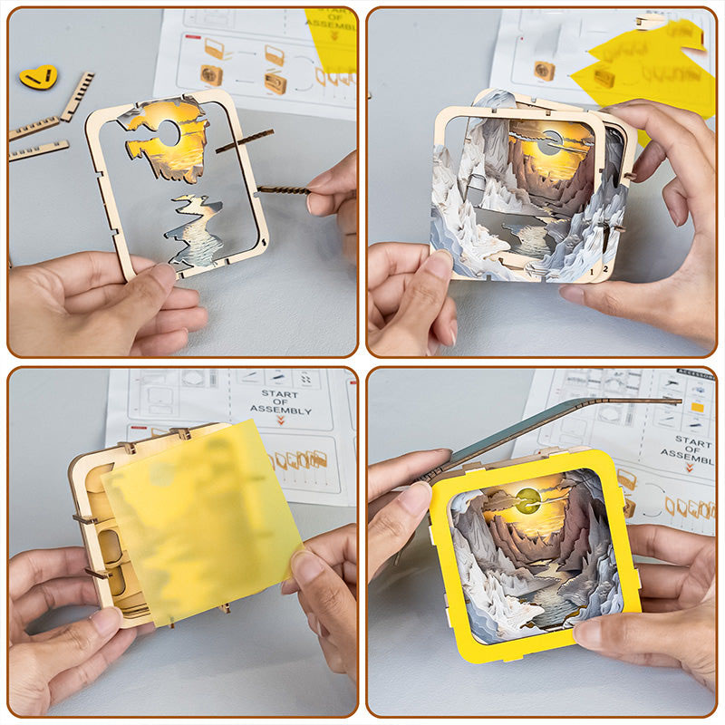 🎄Christmas Gift🎁 3D Wooden Puzzle Night Light
