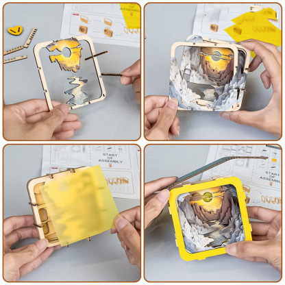 🎄Christmas Gift🎁 3D Wooden Puzzle Night Light