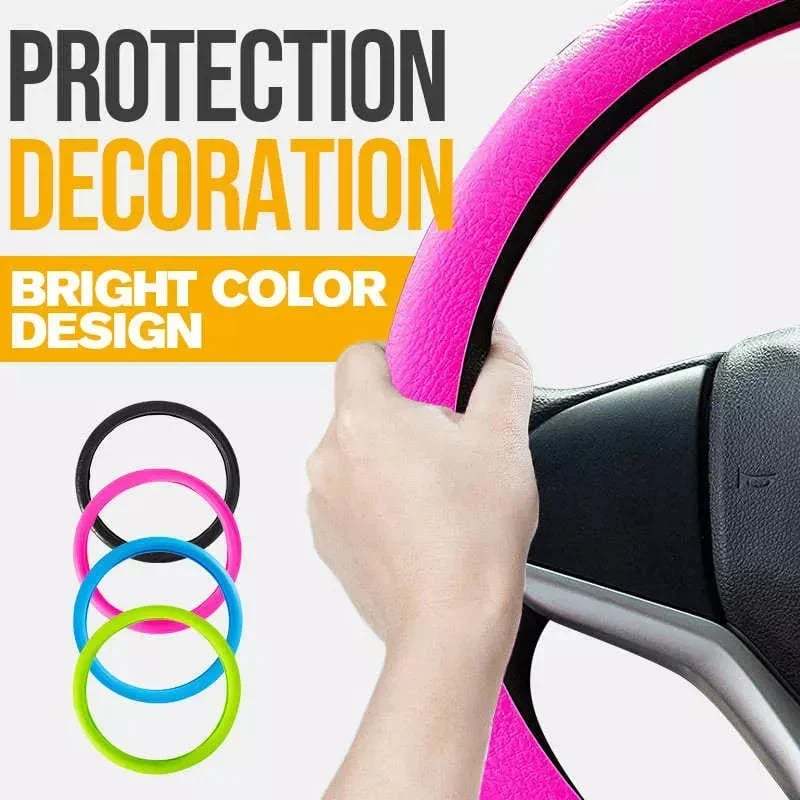 🔥Cool non-slip silicone steering wheel protector