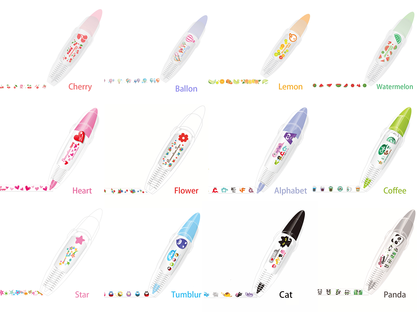 DIY Cute Animals Press Type Decorative Pen