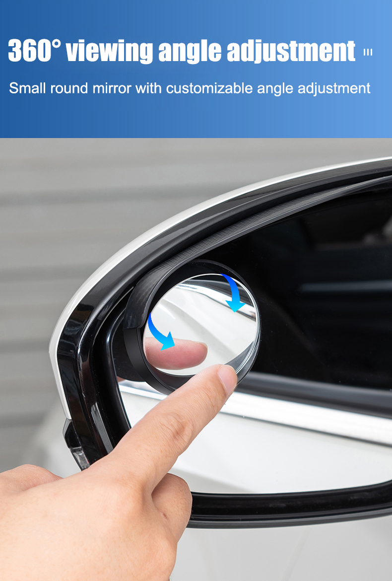 🔥Hot Selling🔥 Car Rear View Mirror Small Round Mirror Rain Eyebrow (2PCS)