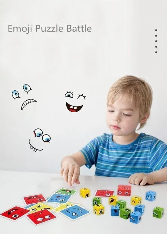 Christams Gifts🎁 2024 Parent-child Interactive Games Face-Changing Magic Cube Building Blocks