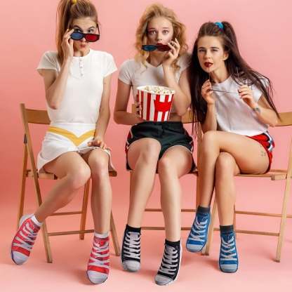 Women Manicure Print Flip Flop Socks