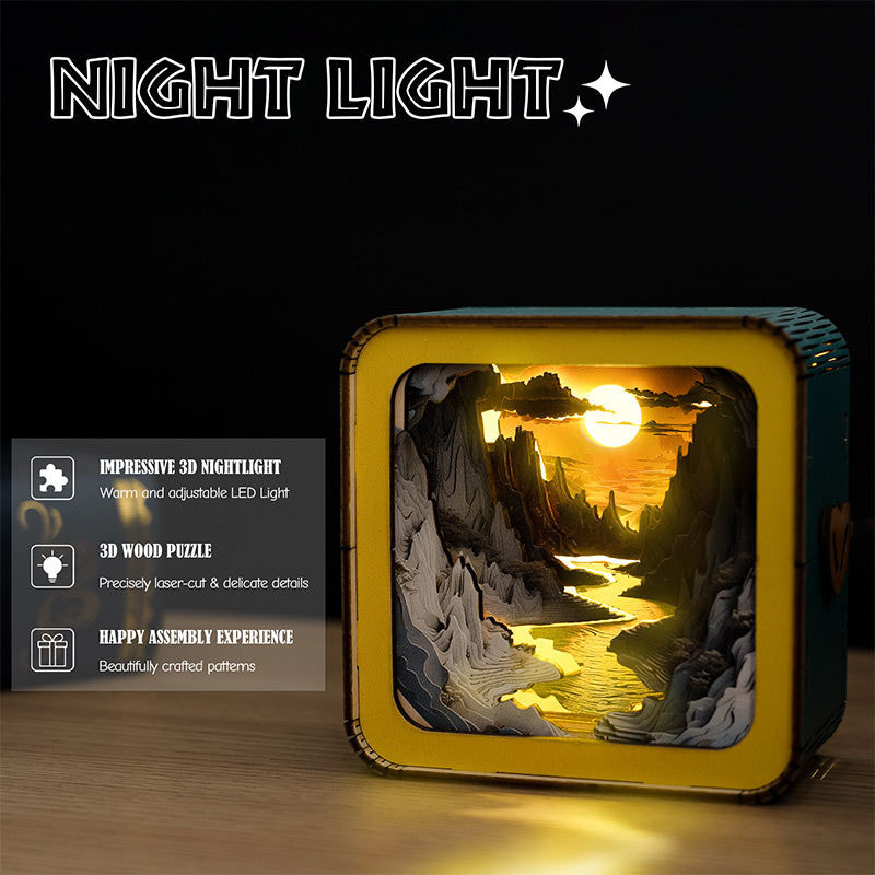 🎄Christmas Gift🎁 3D Wooden Puzzle Night Light