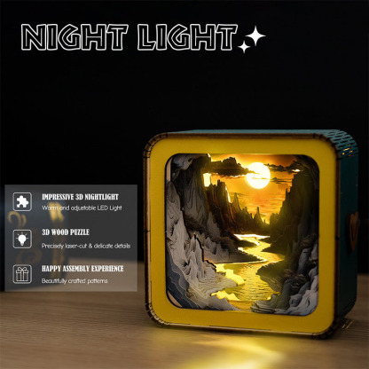 🎄Christmas Gift🎁 3D Wooden Puzzle Night Light