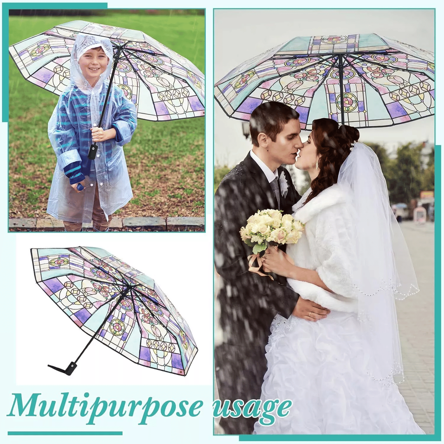 🔥Hot Sale 49% OFF -Vintage Stained Automatic Umbrella