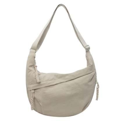Women's Fashion Plain Color Nylon Crossbody Bag
