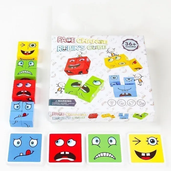 Christams Gifts🎁 2024 Parent-child Interactive Games Face-Changing Magic Cube Building Blocks
