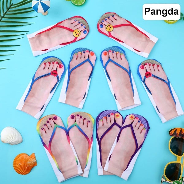 Women Manicure Print Flip Flop Socks