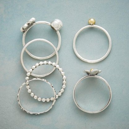925 Sterling Silver Flower Pearl Set Ring