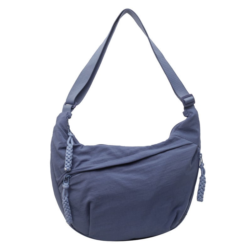 Women's Fashion Plain Color Nylon Crossbody Bag
