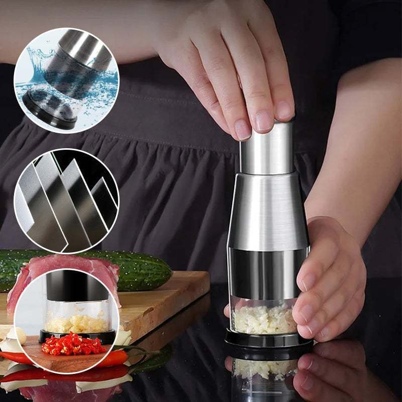 🥳🥳🥳SUMMER Hot Sale 48% OFF-Pressed Garlic Chopper(🔥Order now and get a free roll garlic peeling machine🔥)