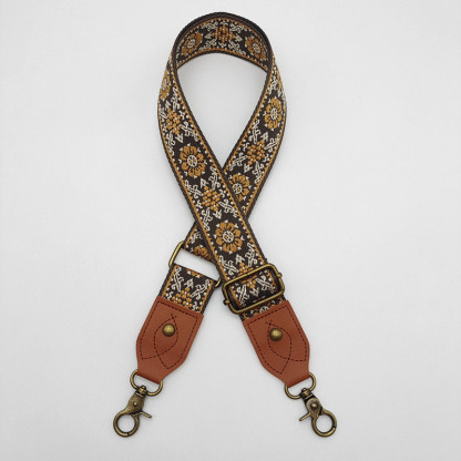 Retro ethnic style bag with wide shoulder straps