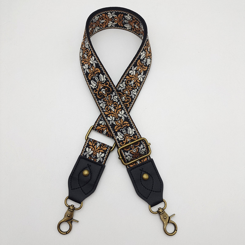 Retro ethnic style bag with wide shoulder straps