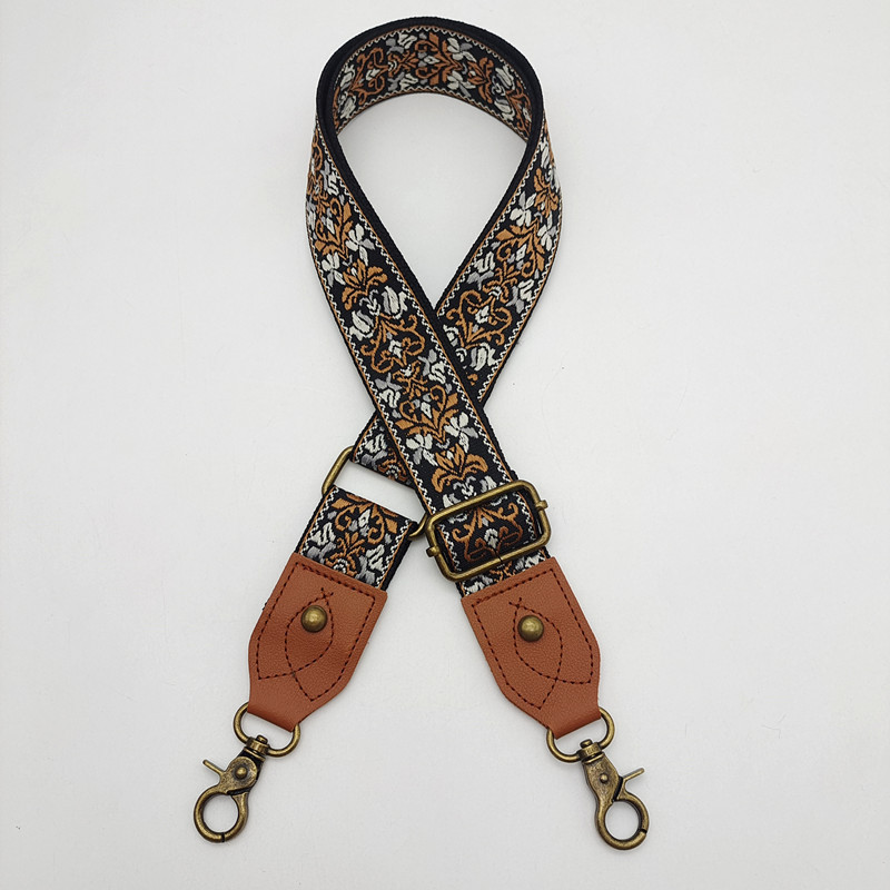 Retro ethnic style bag with wide shoulder straps