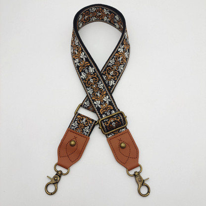 Retro ethnic style bag with wide shoulder straps