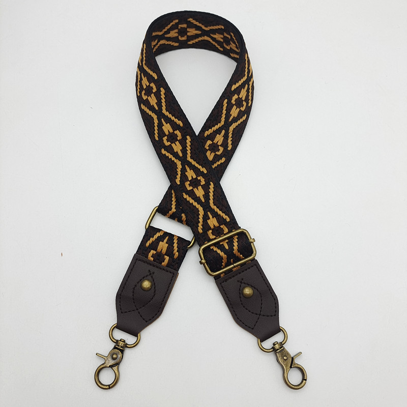 Retro ethnic style bag with wide shoulder straps