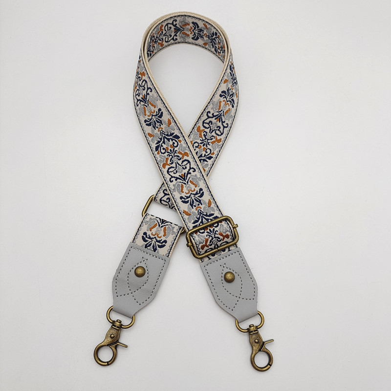 Retro ethnic style bag with wide shoulder straps