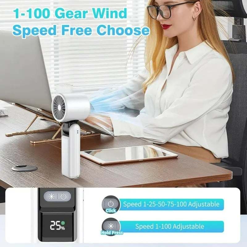 🌞Summer Hot Sale 49% OFF - Multifunction Portable Handheld Turbo Ice-Cooling Fan