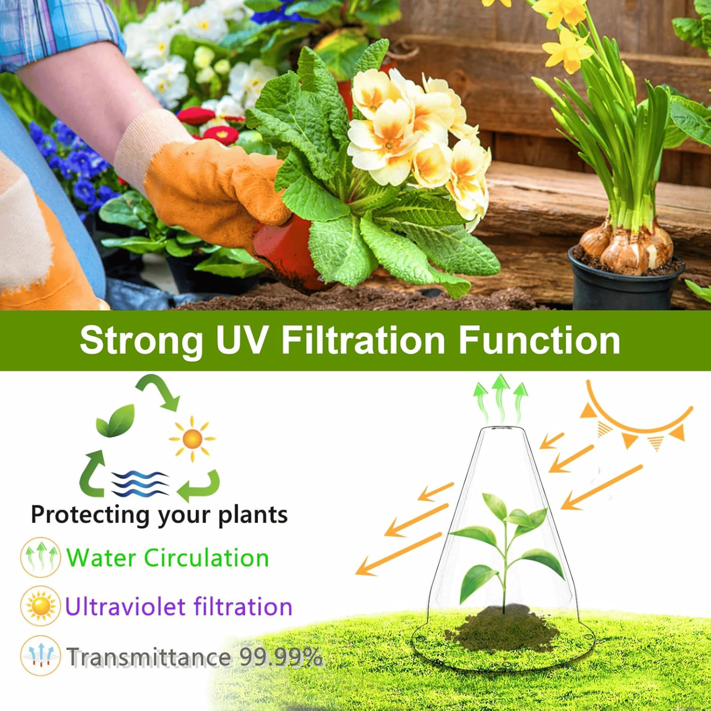 🌿Gardening Greenhouse Plant Covers 🌱Reusable, light-transmitting and breathable💪Prevent🐛insect🐓Poultry❄Frost🌧Rain🌪Wind
