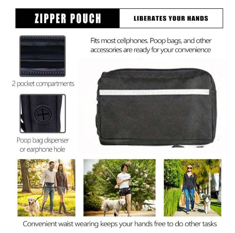🔥Hands Free Dog Leash with Zipper Pouch