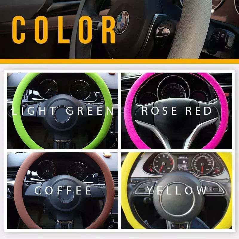 🔥Cool non-slip silicone steering wheel protector