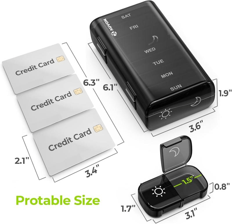 Portable Travel Pill Organizer,7-Day Pill Box