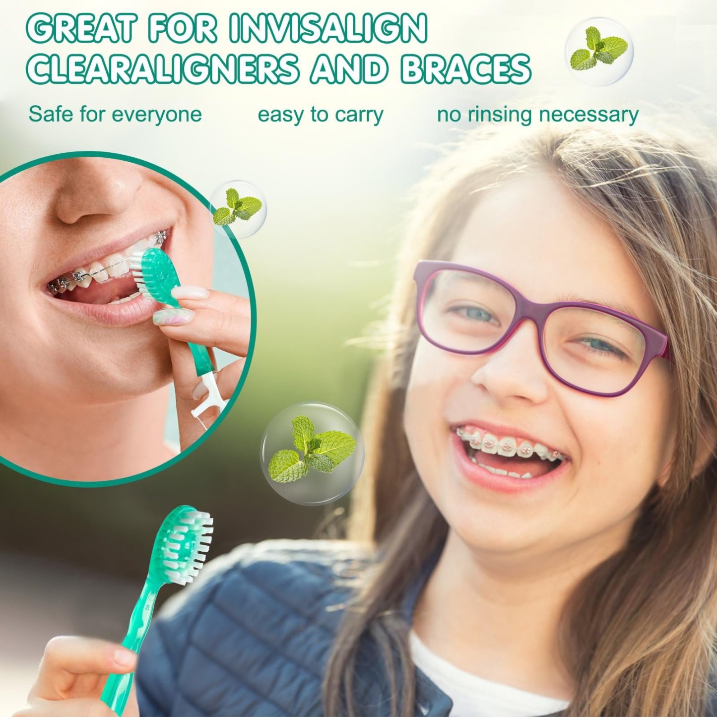 🔥🎁5 in 1 Mini Toothbrush & Floss & Tongue Scraper & Toothpick Set
