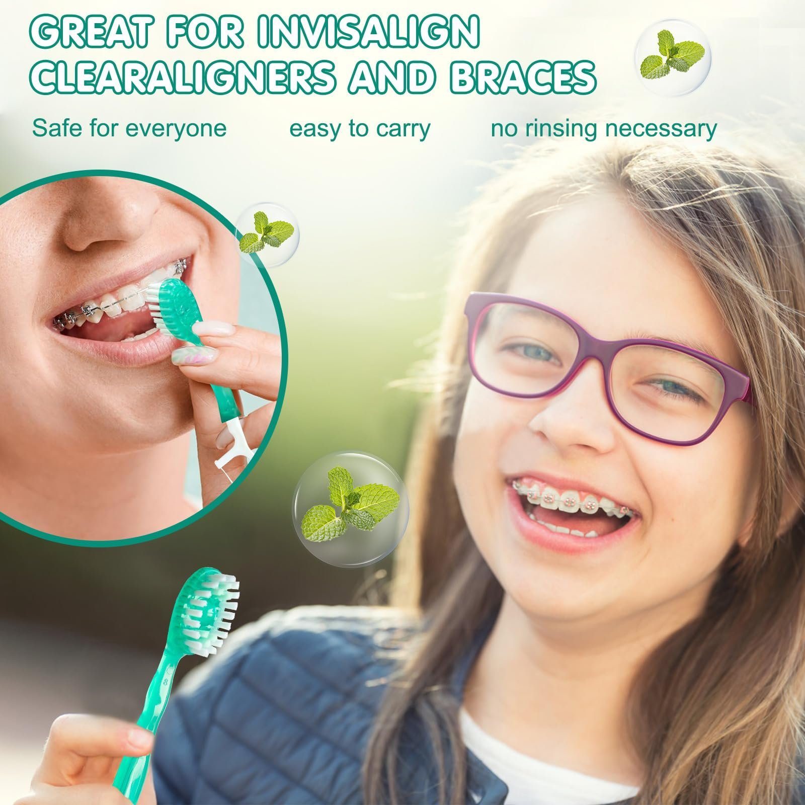 🔥🎁5 in 1 Mini Toothbrush & Floss & Tongue Scraper & Toothpick Set