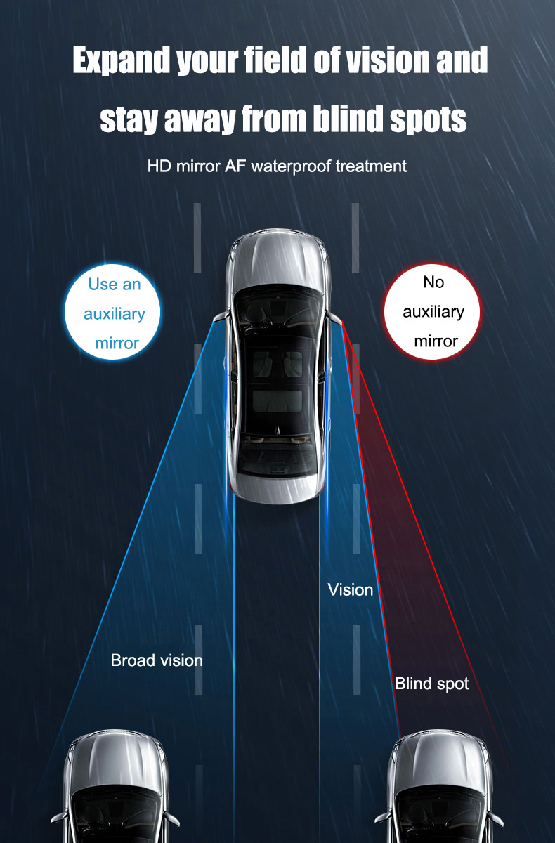 🔥Hot Selling🔥 Car Rear View Mirror Small Round Mirror Rain Eyebrow (2PCS)