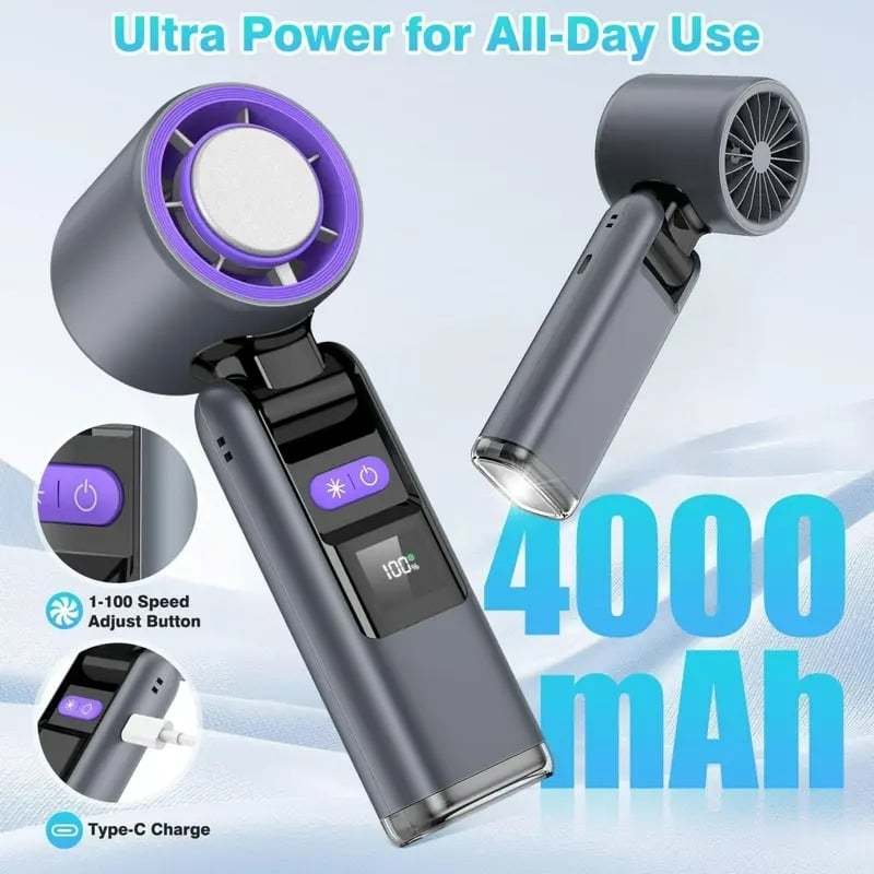🌞Summer Hot Sale 49% OFF - Multifunction Portable Handheld Turbo Ice-Cooling Fan