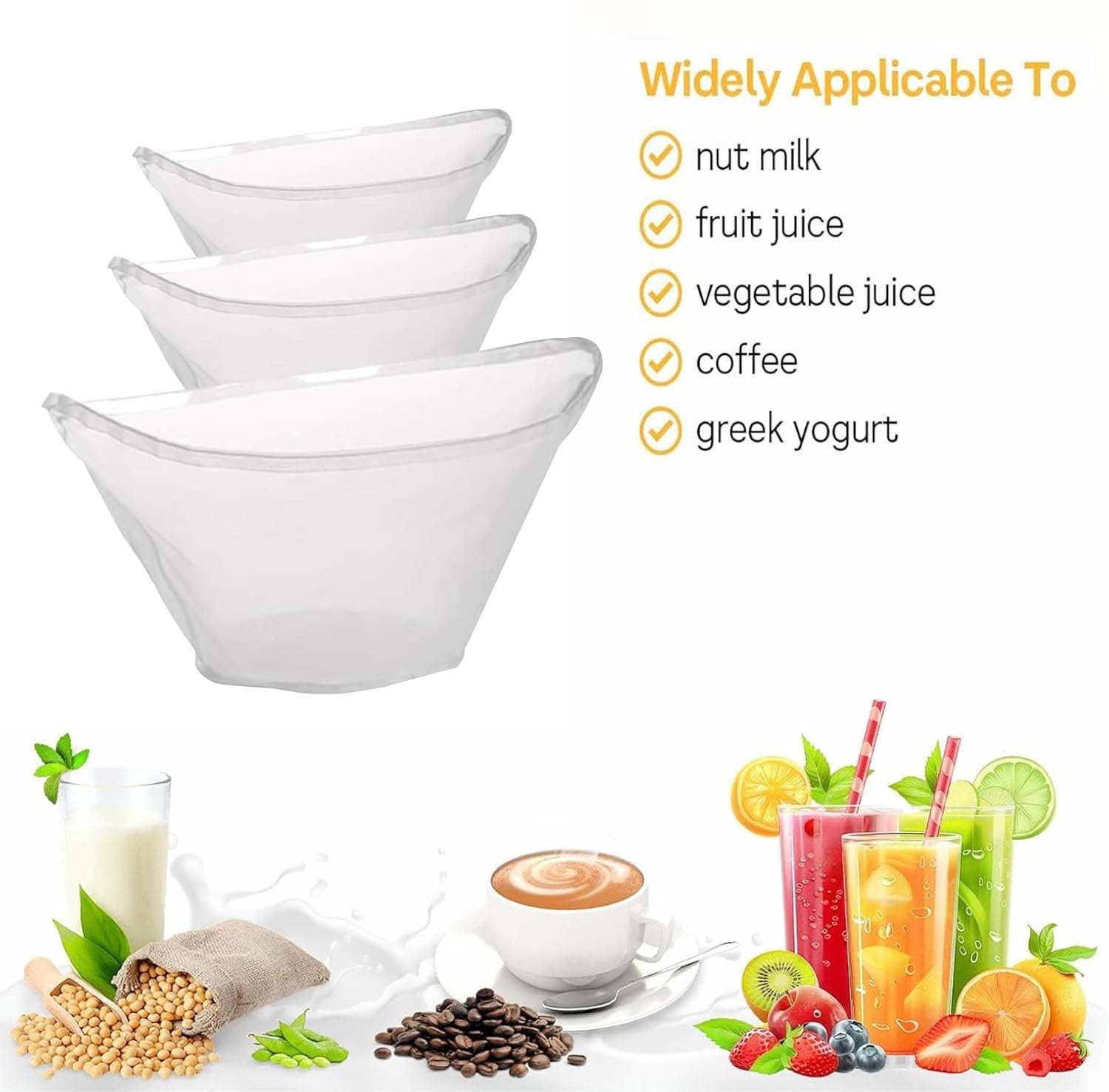 🏆 60K+ SOLD! 🌿✨ Food-Grade Nylon Filter Bag – Smooth Nut Milks, Juices & Easy Straining