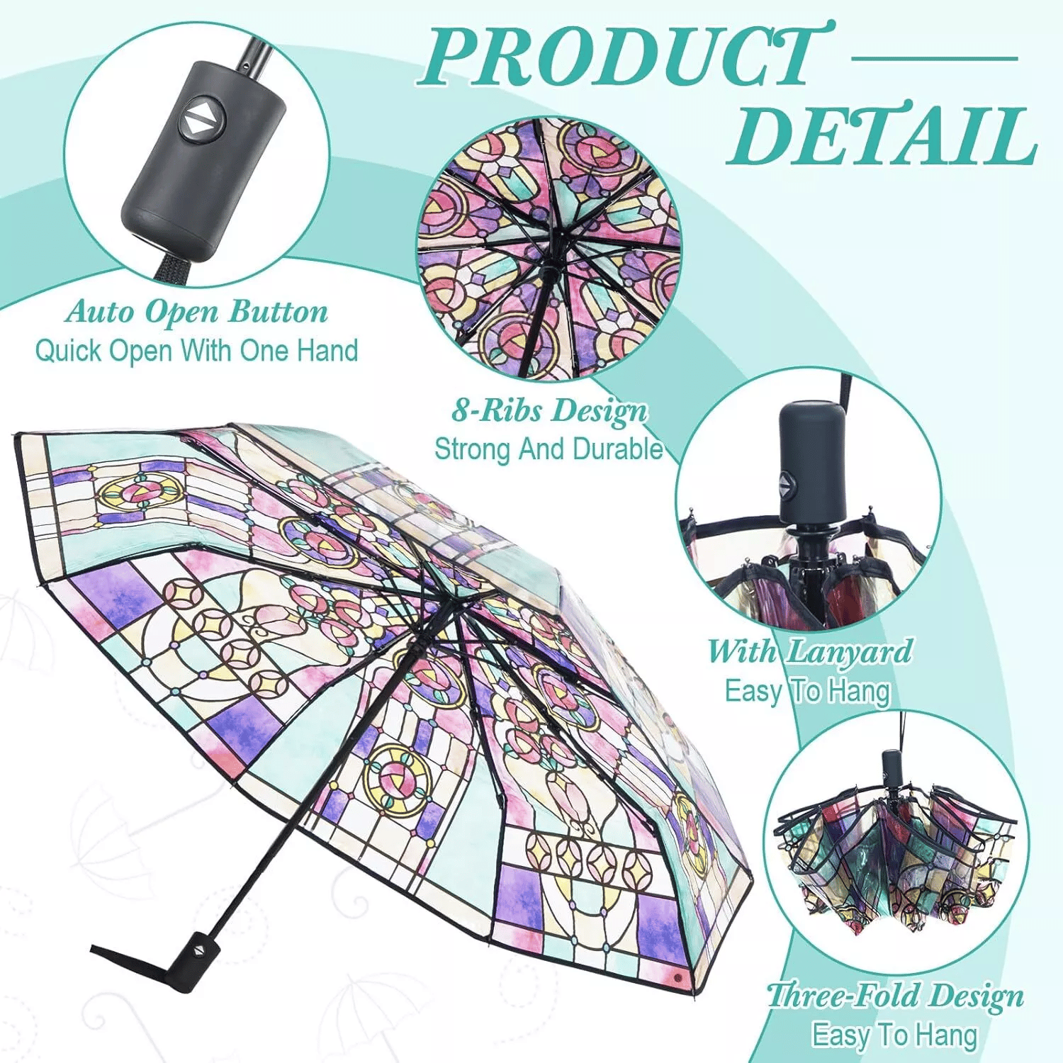 🔥Hot Sale 49% OFF -Vintage Stained Automatic Umbrella