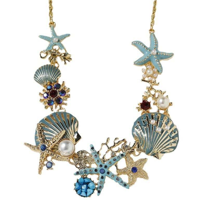 Shell Starfish Pearl Necklace