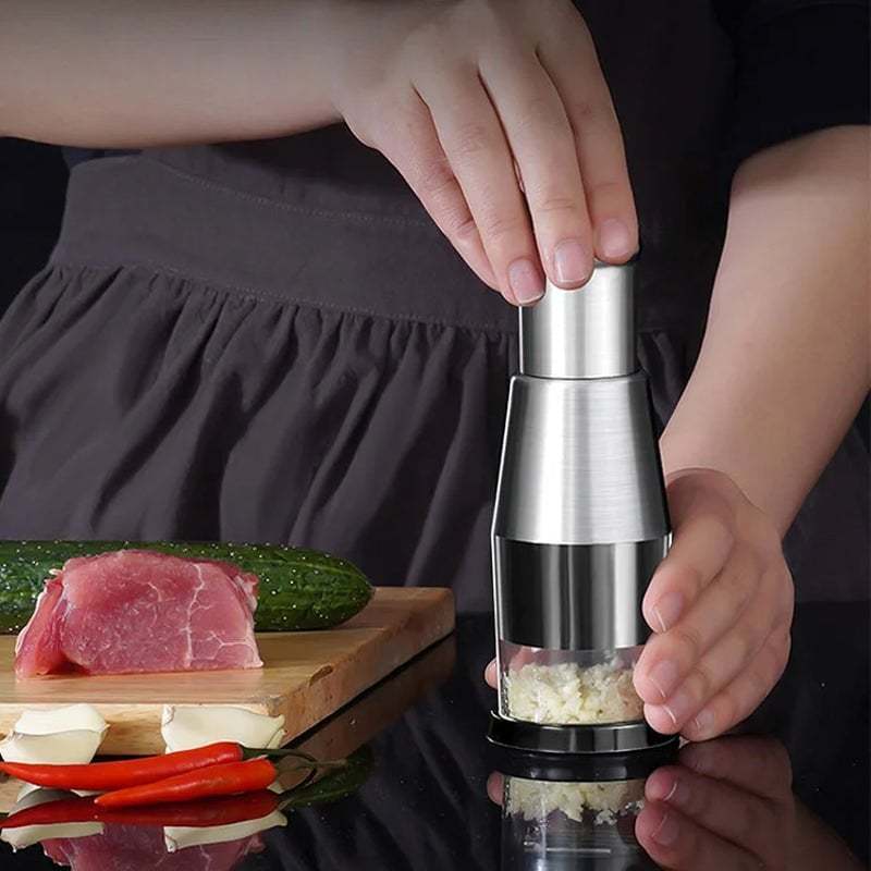 🥳🥳🥳SUMMER Hot Sale 48% OFF-Pressed Garlic Chopper(🔥Order now and get a free roll garlic peeling machine🔥)