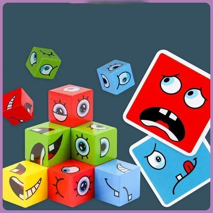 Christams Gifts🎁 2024 Parent-child Interactive Games Face-Changing Magic Cube Building Blocks