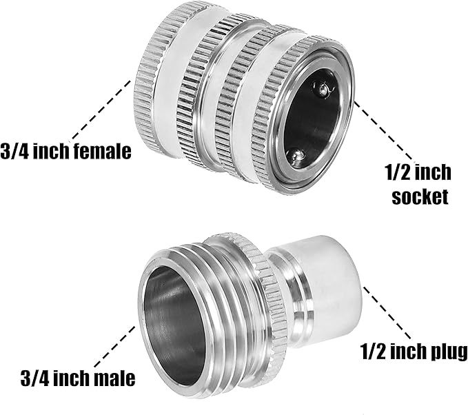 🍃Stainless Steel Garden Hose Quick Connect Fittings Set