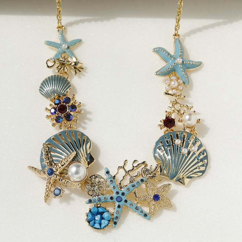 Shell Starfish Pearl Necklace