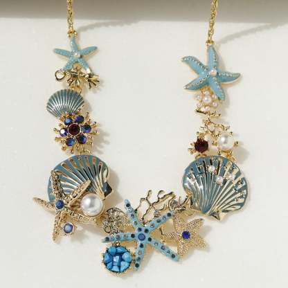 Shell Starfish Pearl Necklace
