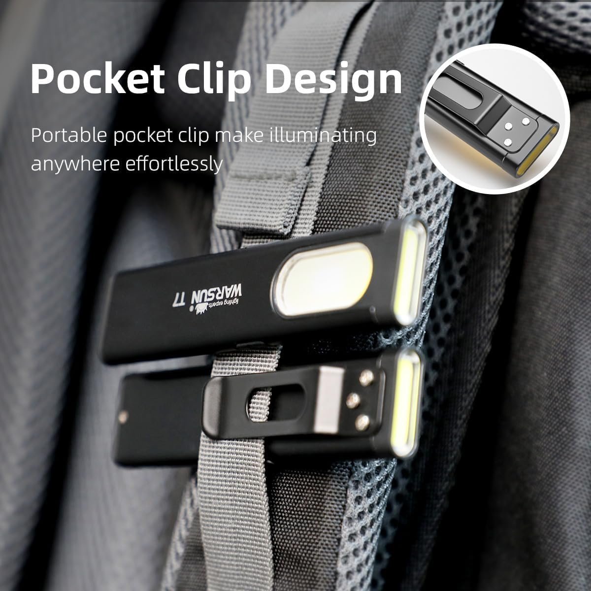 WARSUN Compact Multi-Mode Pocket LED Flashlight