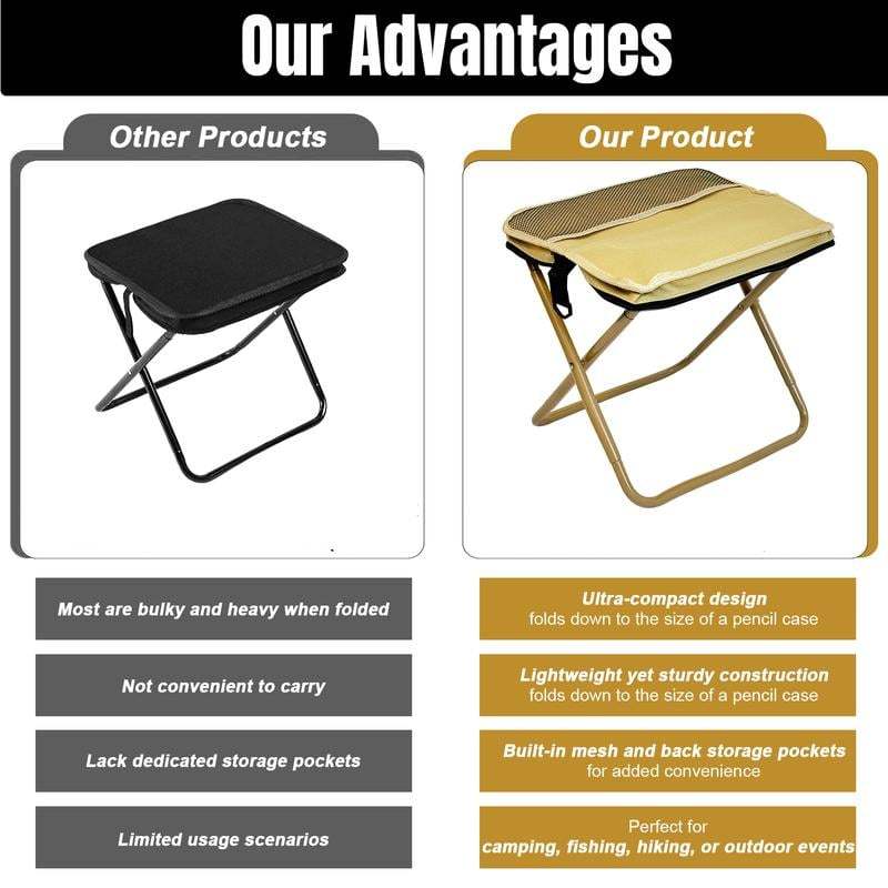 HOT SALE🔥 Portable Stool for Mountaineering and Hiking, Foldable Stool with Carrying Bag