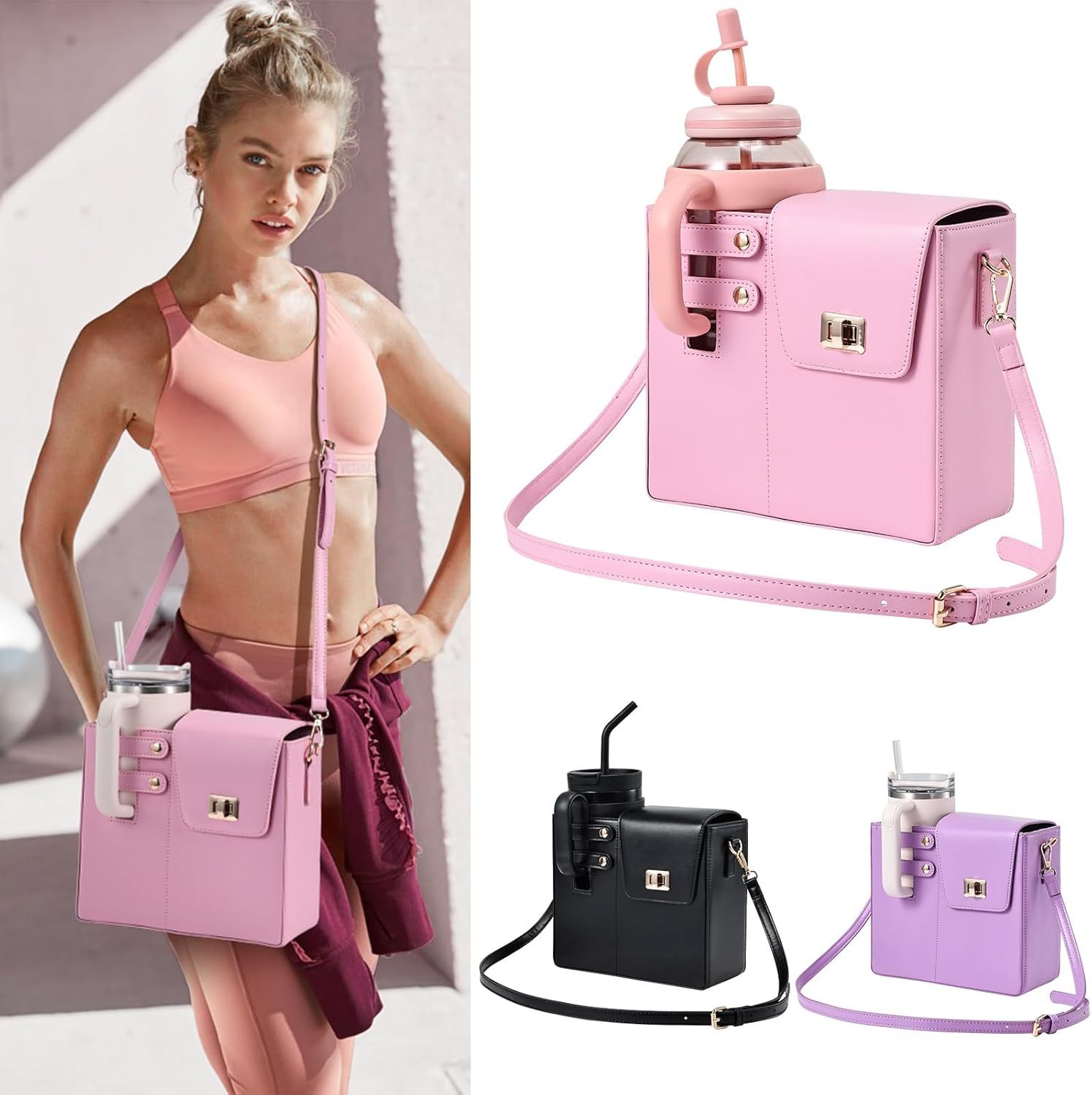 🔥2025 New Year Promotion - Portable Crossbody Water Cup Storage Bag