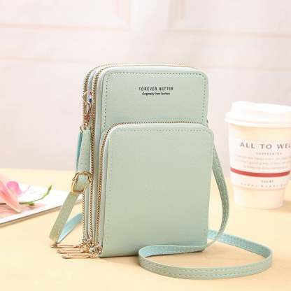 Leather Small Crossbody Bag/Mini Messenger Shoulder Handbag